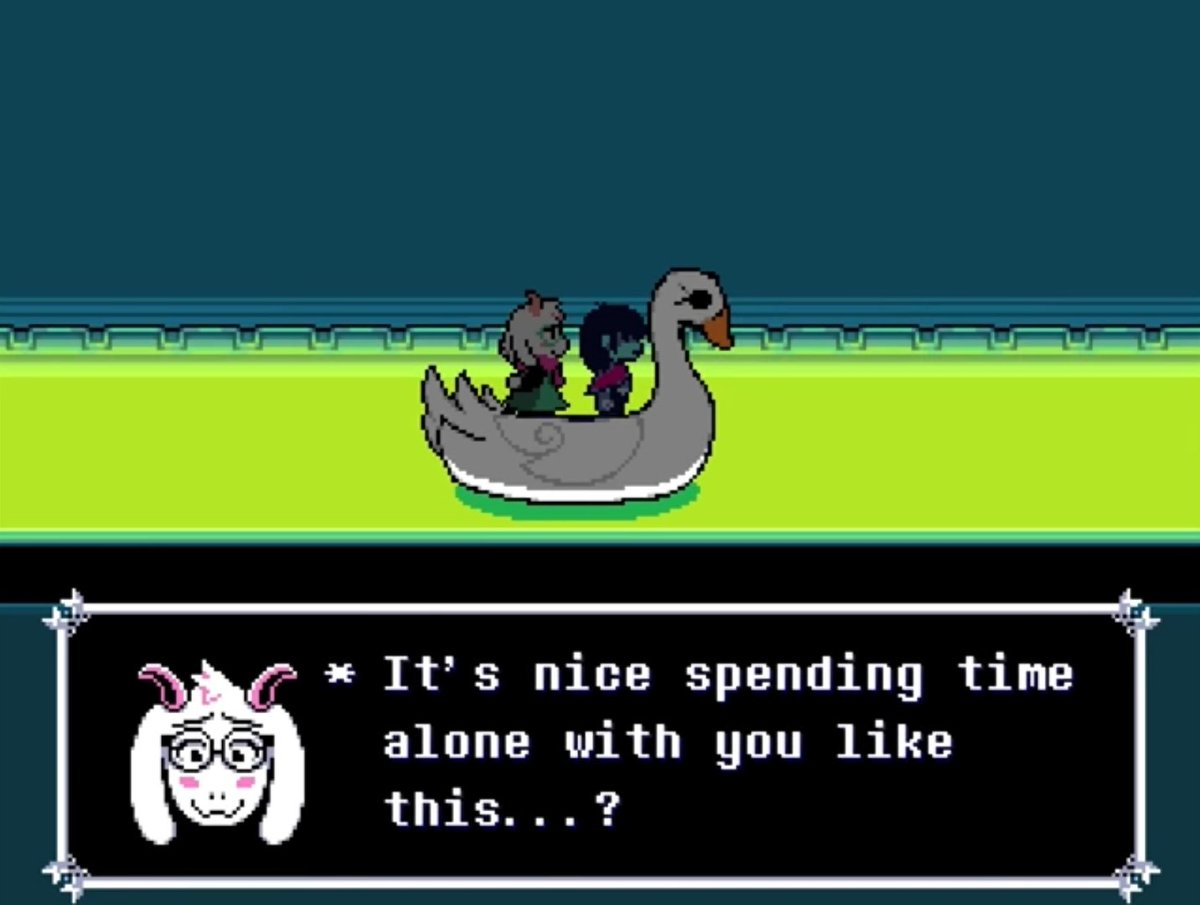 DewEnjoyer's tweet image. I'm going insane I swear Deltarune fans on twitter have never actually played the game when they're straight up denying Ralsei has a crush on Kris, there's literally a section called "Acid Tunnel of Love" where Ralsei opens up to Kris saying how they like spending time with them
