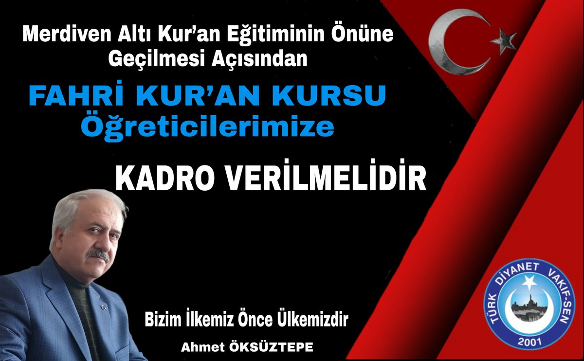 Oksuztepe_Reis's tweet photo. Kur’an-ı Kerim ve Dini Bilgilerin Emin Kişilerden, Güvenilir Kaynaklardan öğretilmesi hususunda #Fahri Kur’an kursu öğreticilerine #KADRO verilmelidir.
@DIBAliErbas https://t.co/ycj0nMI2Ev