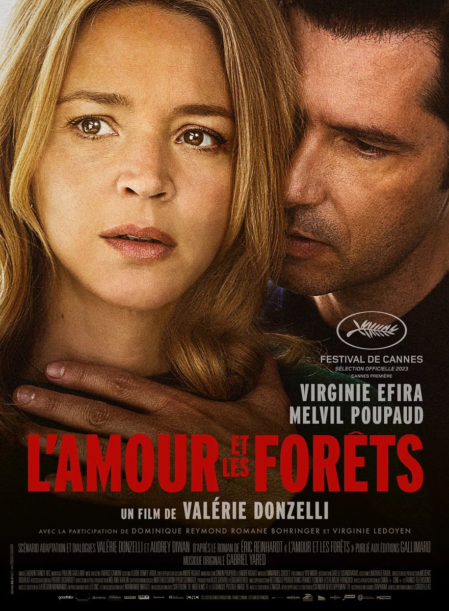 L'AMOUR ET LES FORETS de Valérie Donzelli est un grand film à découvrir en salles.  Je ne le conseille pas parce que c'est l'une de nos coproductions mais parce que j'ai retenu mes larmes en fin de projo. 
Merci à <a href="/valeriedonzelli/">Valérie Donzelli</a> <a href="/AudreyDiwan/">Audrey Diwan</a> et toute l'équipe 🙏🙏🏻🙏🏿