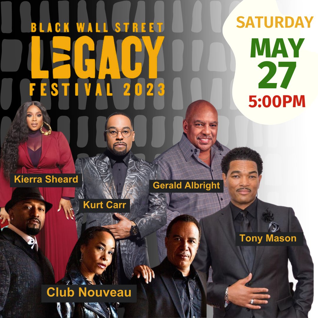 BWSLegacyFest's tweet photo. Legacy Fest is only✌🏽 Days Away !!! 

We are excited to spread truth, inspire hope, and extend tradition 🔥

We have a power packed line up of artists, authors, and speakers that you DONT want to miss 🔥

#legacyfest #2023legacyfest #blackwallstreet https://t.co/QqJHUATtq2