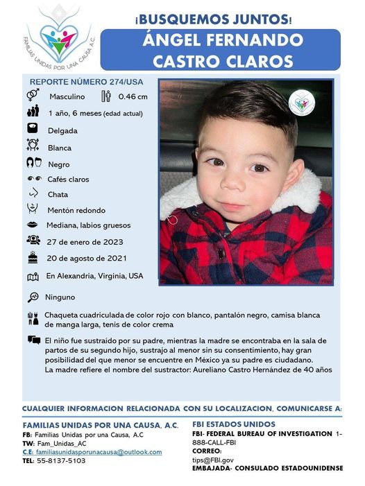 Fam_Unidas_AC's tweet photo. #TeBuscamos
Ángel Fernando Castro Claros, fue visto 27/01/23, hay gran posibilidad de que se encuentre en Mx
#JuntosPodemosLograrlo RT @AngelaCedeno_PI @FelipaRamrez1 @AmberAlertaNoOf @maria_del_sol @Missing_Marijo @elizamarmar @alejandromerc5 @botDesaparecidx @reyeslourdes https://t.co/3N5GRqbMKH