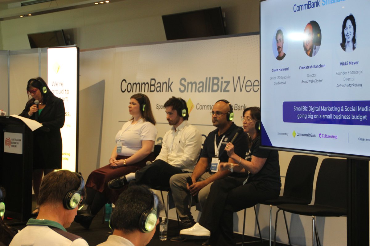 ABF_Events's tweet photo. Last day of #CommBankSmallBizWeek!

⏰ 9AM - 4PM
📍Marvel Stadium, Docklands, Mel.

Registration at door is available.

It's the last day. Come along!

#SMALLBIZWEEK2023 #business #sme #networkng https://t.co/ESHT8MHYhO