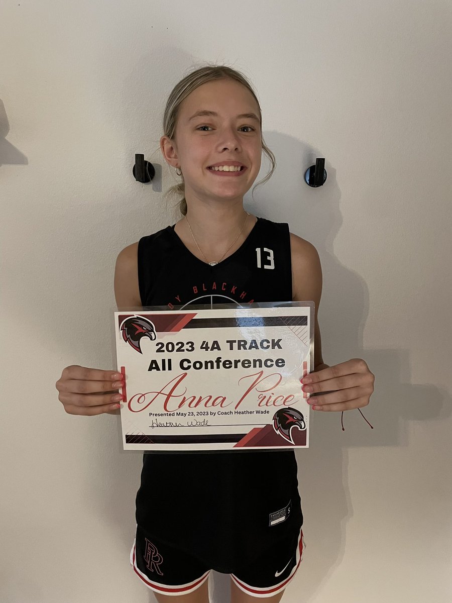anna_price24's tweet photo. I made 4A All Conference for Track as a freshman! Super grateful for this, and my coaches for all the motivation! 🙌🏼🏃🏻‍♀️ #trackhawks https://t.co/FS9v6RBvLe