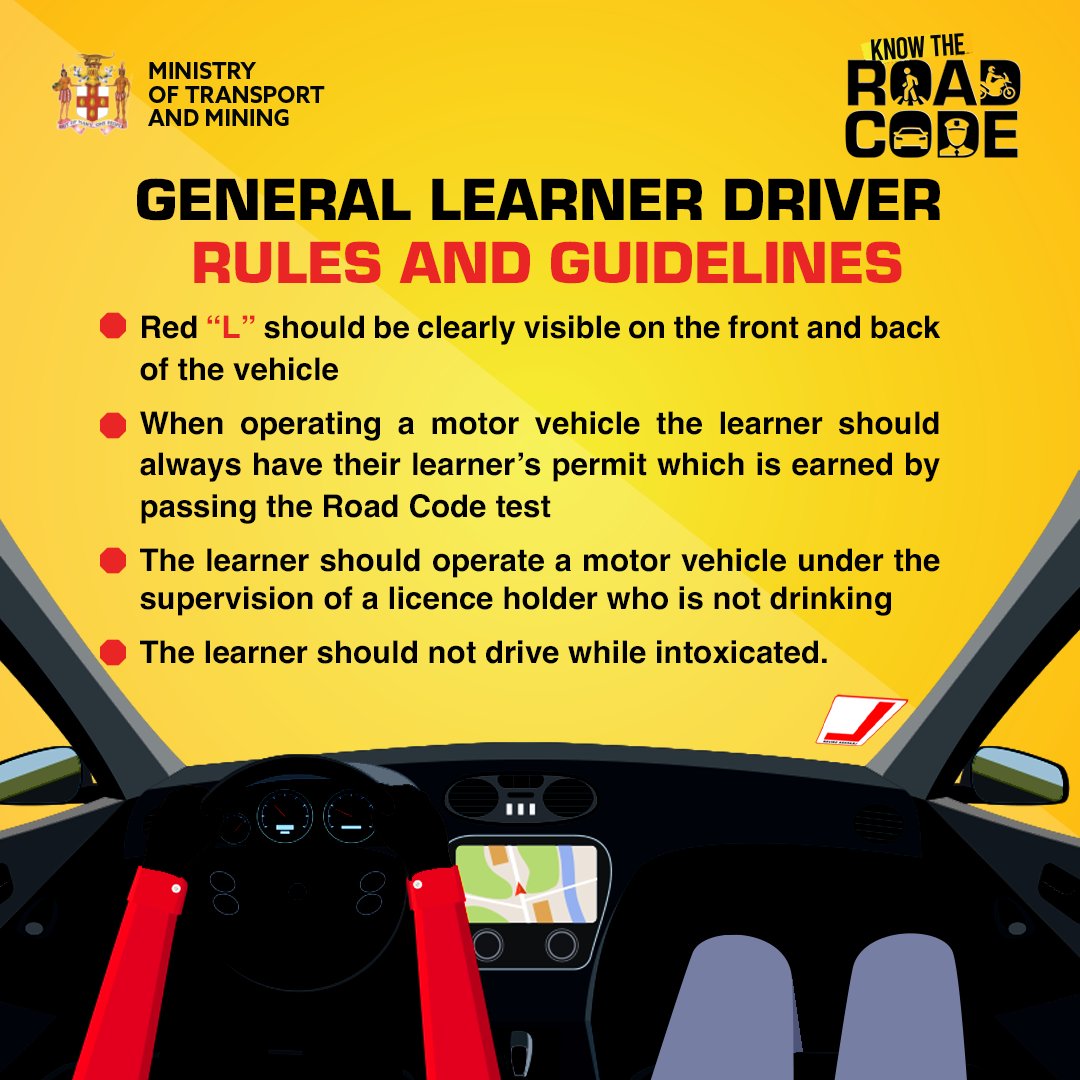 Road safety starts with knowledge. Learn the road code, follow learner driver rules, and display the Red 'L' on your vehicle. Always carry your learner's permit and drive under the supervision of a sober, licensed driver.

#RoadSafety #LearnerDriver #KnowTheRoadCode