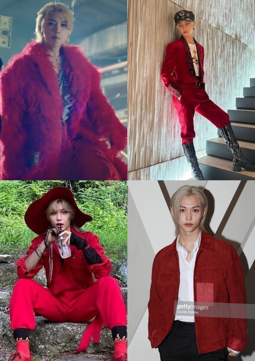 this genre of lee felix in red outfits ❤️