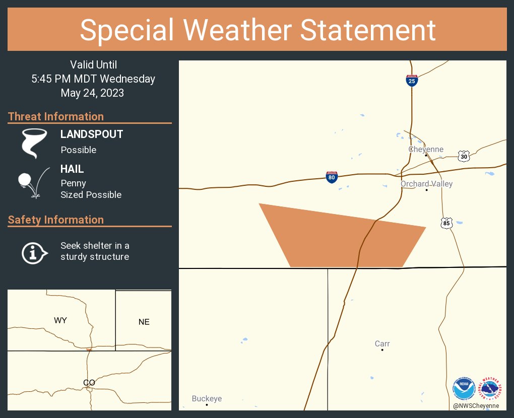 NWS Cheyenne on Twitter "A special weather statement has been issued