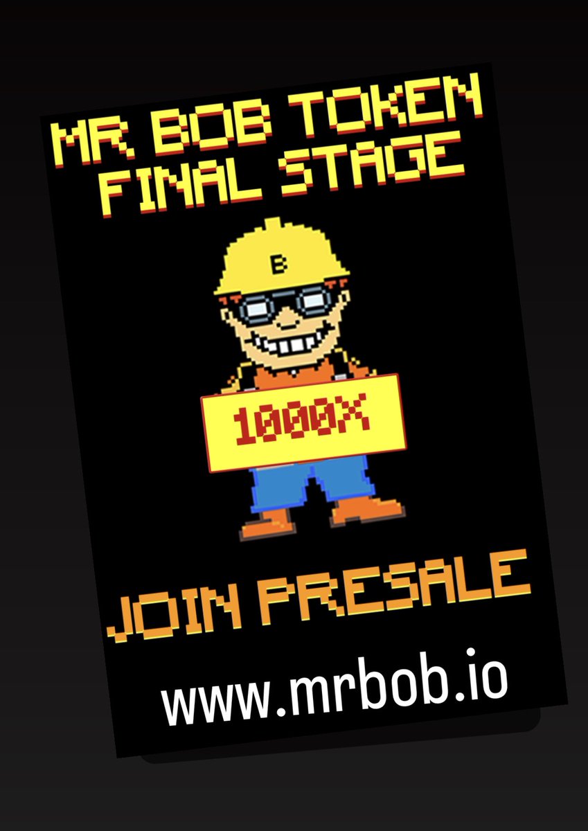 $1500 in 3 Days From By @mrbobtoken 

($300)
➖ RT + Follow @mrbobtoken 

➖ ($1200)
➖ Buy Minimum $1 worth of $mrbob on pinksale: 
👉 pinksale.finance/launchpad/0xB2…

#mrbobtoken #pepe #mrbob #bob #bobcoin #pinkale