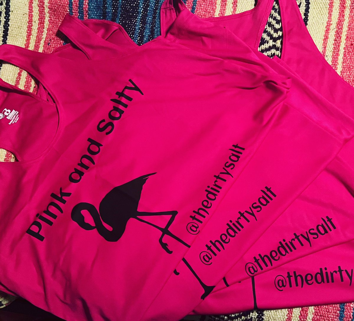 Pink and Salty! New design drop.  Getting ready for the 4th Annual Flamingo Fest Golf Cart Parade &amp; Pub Crawl!  Find me and win a custom Pink and Salty T-shirt #thedirtysalt #gulfcoastlife #thirdcoast #galveston #Htown