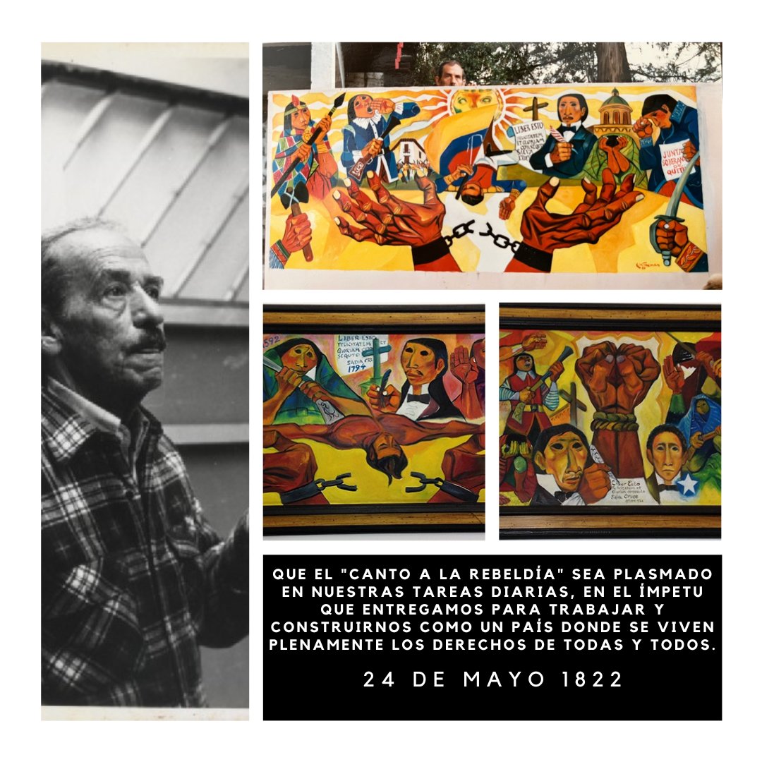 kingmanvive's tweet photo. Eduardo Kingman Riofrío (1913-1997)
Las manos, nuestras manos, en el centro de la confrontación entre la opresión y la libertad, son el medio para conseguir nuestros sueños. El mural del Templo de la Libertad nos recuerda los valores por los que debemos luchar. #Ecuador #24DeMayo https://t.co/LYNaPineay