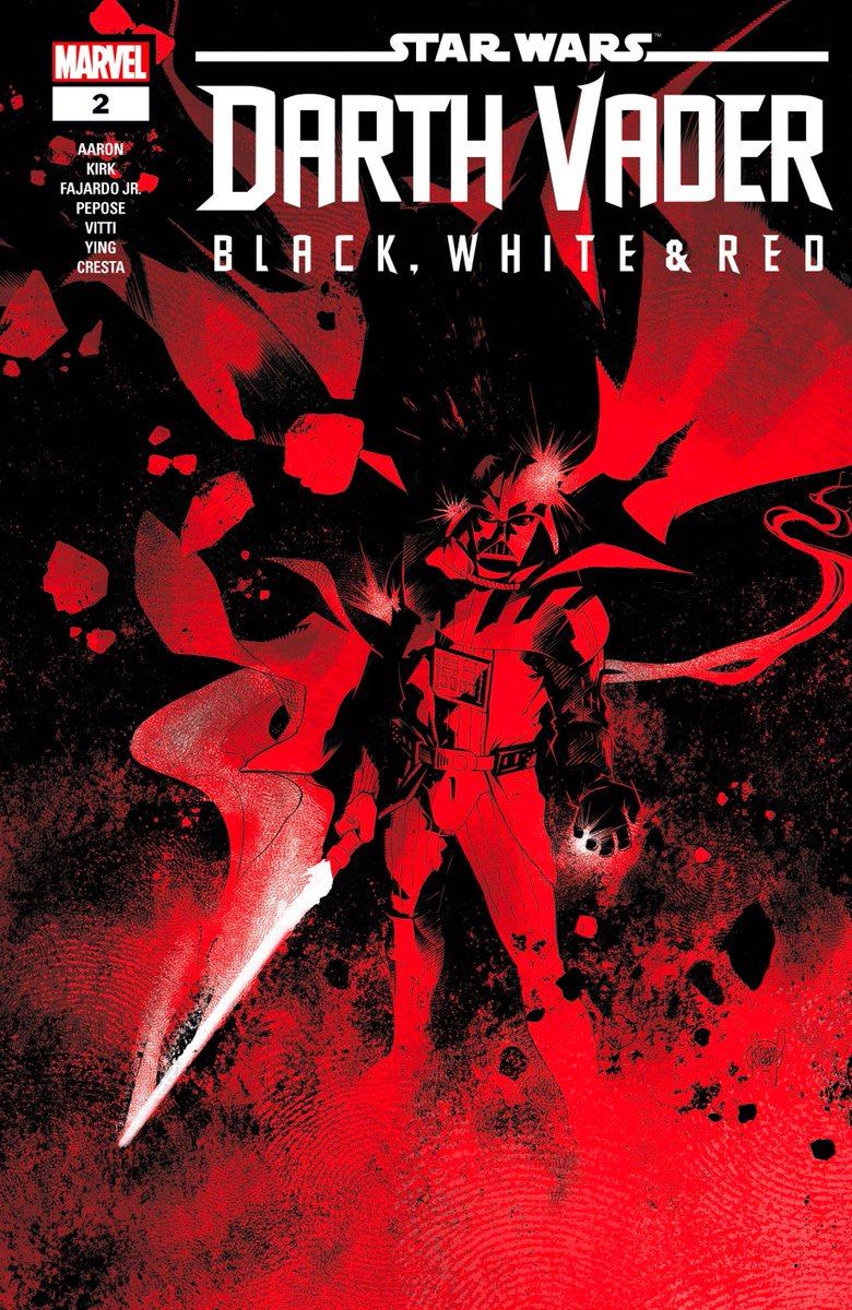 TODAY! Darth Vader Black White and Red is in comic shops! I got to work with the amazing Marika Cresta @MarikaCresta and it turned out so beautifully! I love a limited palette and what's better than black white and blood red 🩸