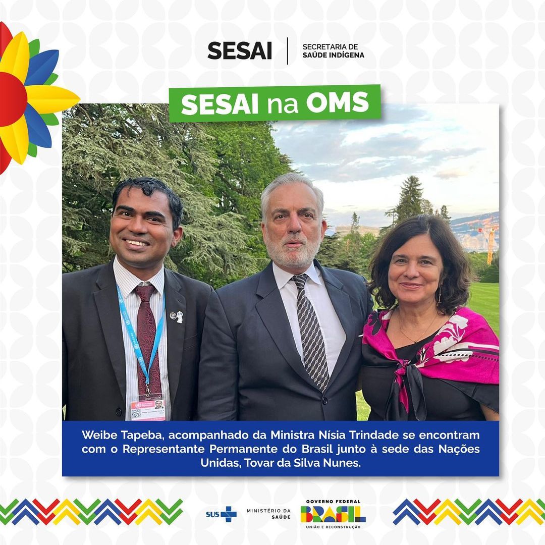acompanhei a Ministra Nísia Trindade na Assembleia Geral da OMS, em Genebra - Suíça.
A articulação entre os representantes dos países tem como objetivo o fortalecimento da troca de experiências sobre iniciativas em curso relacionadas à saúde dos povos indígenas.