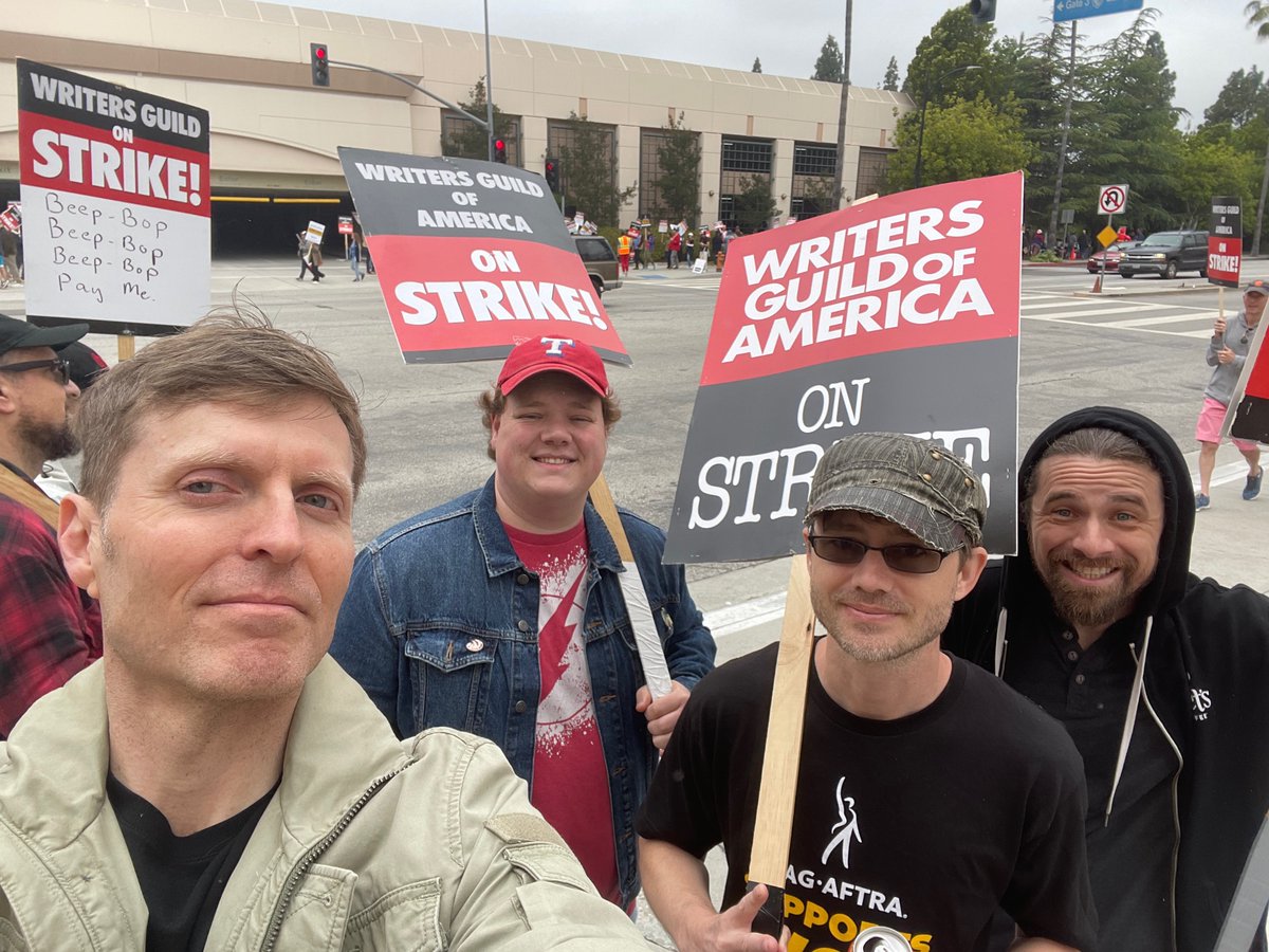 The one thing we can all give is our time. Not in the WGA yet, but proud to stand with others fighting for my future rights. We Will Win. #WritersStrike @WGAWest