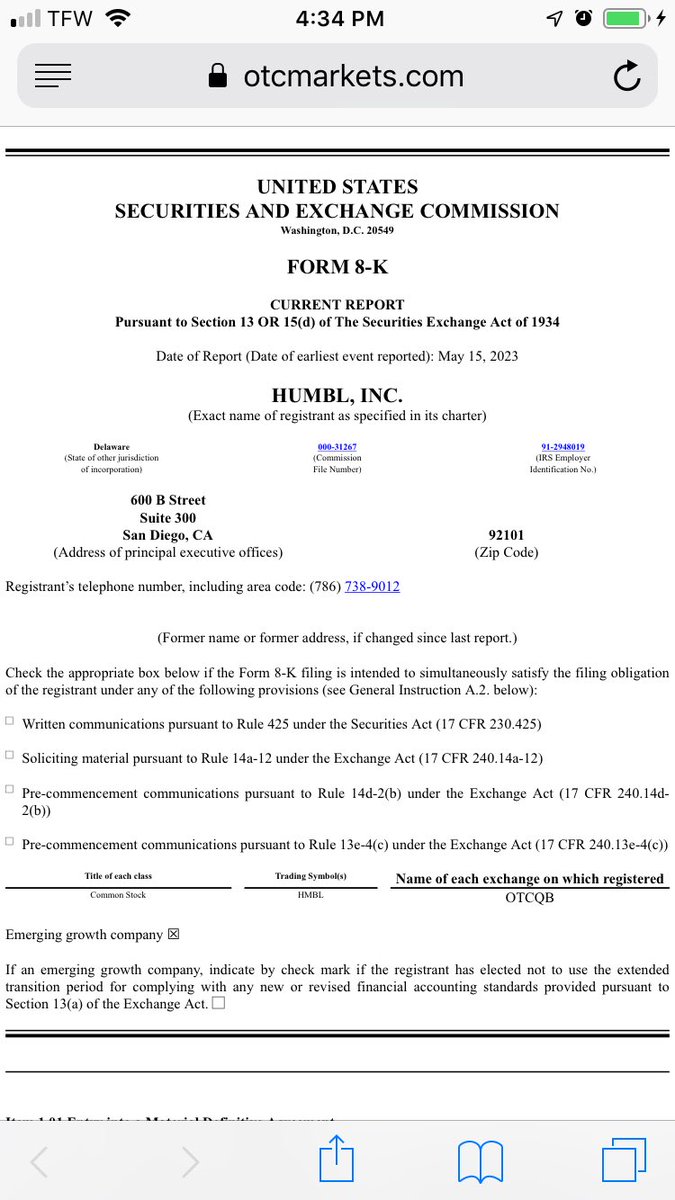 $humbl $HMBL 🔥
Form 8K is out 👇🤔