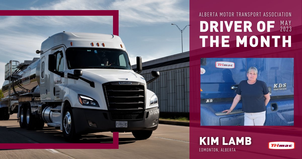 Trimac_Trans's tweet photo. Today, we would like to recognize and congratulate Kim Lamb for winning the Driver of the Month Award from the @AMAcommunity. Kim is a leading example of exceptional women working in our industry. Congratulations, Kim! #Trimac #womenintrucking https://t.co/6XnhAHHZUk