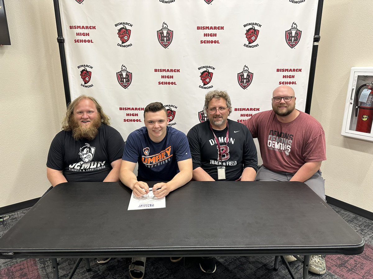 A Great Day to be a Demon (@demonpride1) on Twitter photo Congrats to <a href="/jakehettinger66/">Jake Hettinger</a> on signing with <a href="/umarysports/">UMary Marauders</a> track and field! <a href="/BisHighStudents/">BHS STUDENT SECTION</a> #DemonPride Congrats to <a href="/jakehettinger66/">Jake Hettinger</a> on signing with <a href="/umarysports/">UMary Marauders</a> track and field! <a href="/BisHighStudents/">BHS STUDENT SECTION</a> #DemonPride