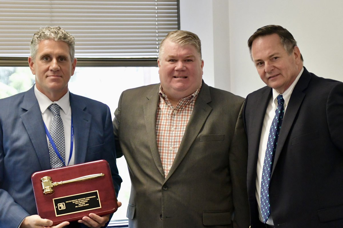 drmichaelkuchar's tweet photo. “The greatest community service a person can do is to serve on their local BOE.” Pictured with me is SBJC Pres. Damian Kennedy of Bogota who is recognizing Gio Giancaspro of East Rutherford, Dr. Jim Albro of Wallington and Frank Scarafile of Little Ferry.  #njsba #njea #nsba https://t.co/TdzDqdCwXU