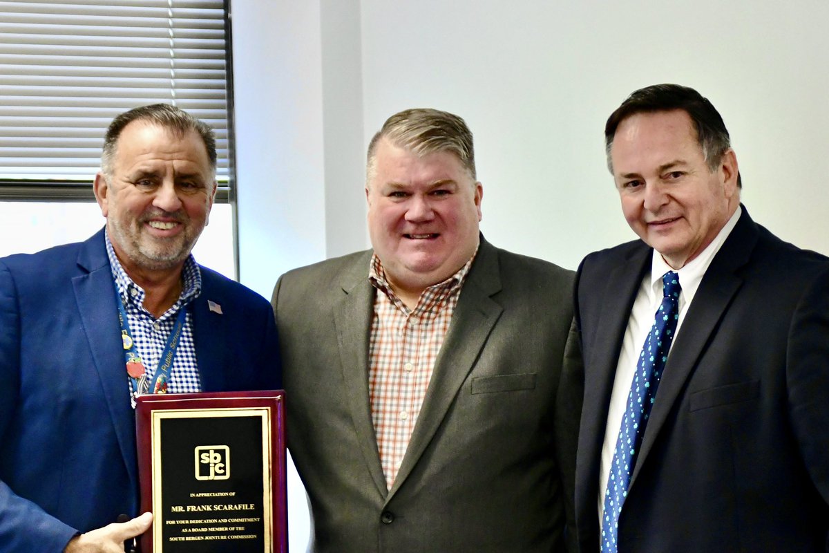 drmichaelkuchar's tweet photo. “The greatest community service a person can do is to serve on their local BOE.” Pictured with me is SBJC Pres. Damian Kennedy of Bogota who is recognizing Gio Giancaspro of East Rutherford, Dr. Jim Albro of Wallington and Frank Scarafile of Little Ferry.  #njsba #njea #nsba https://t.co/TdzDqdCwXU