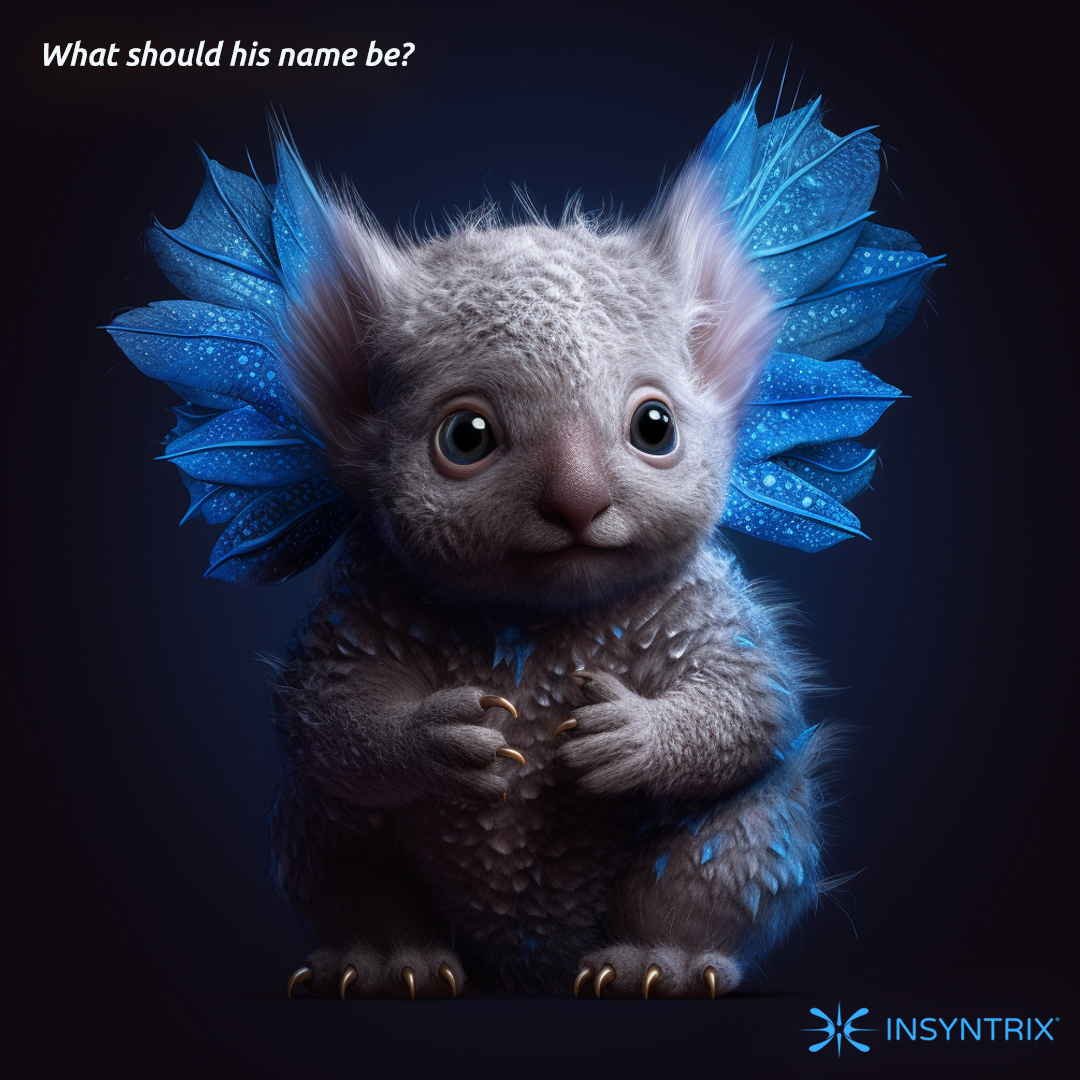 Insyntrix's tweet photo. Need a new friend? What should this little one's name be? Is this your new mascot? What is it? #NewIdeas #Insyntrix https://t.co/CfGAnaG3k3