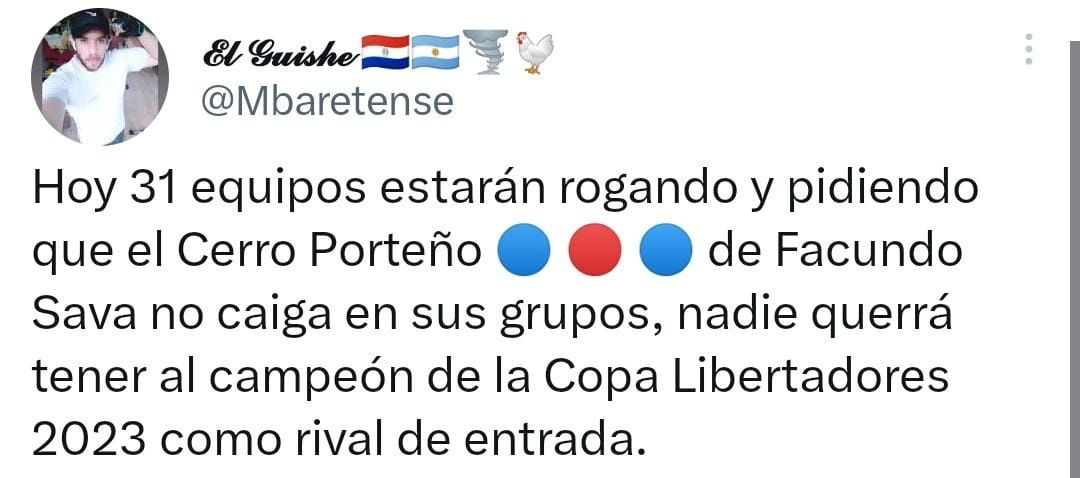 Cerro Porteño OOC tweet media
