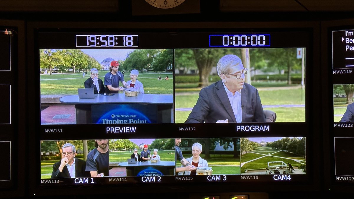 Live from our <a href="/GBH_Production/">GBH Production Group</a> control room we are feeding <a href="/milesobrien/">Miles O'Brien</a> from Illinois on <a href="/NewsHour/">PBS News</a>'s “Tipping Point: Agriculture on the Brink” facebook.com/newshour/video…