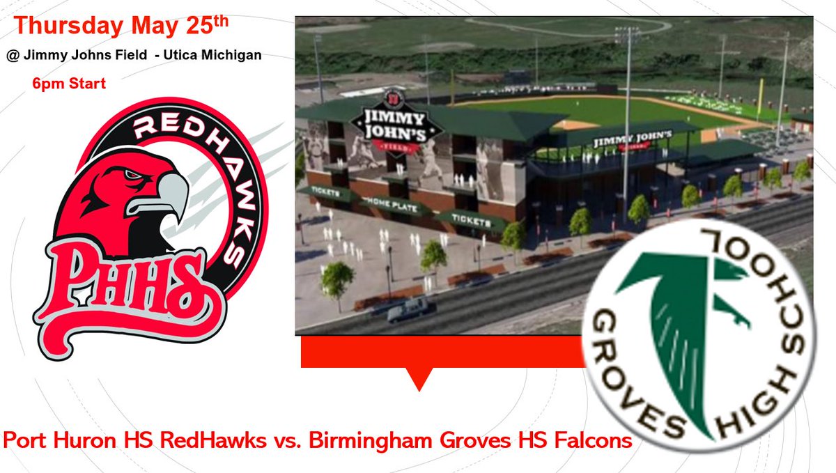 Looking forward to a great night of baseball at a great venue!  <a href="/GrovesAthletics/">Groves Athletics</a> <a href="/GrovesBaseball/">Groves Baseball</a> <a href="/PHHS_Bball/">Port Huron High School Boys Basketball</a>