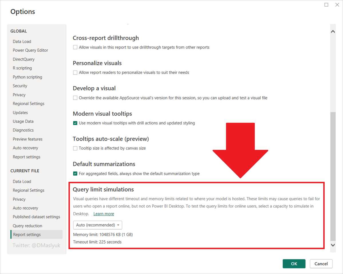 New feature in #PowerBI Desktop May 2023: Query limit simulations