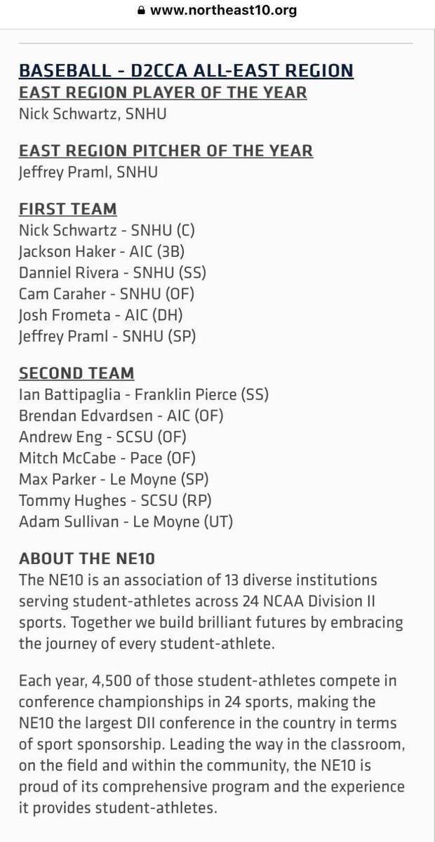 ECGoodwinAthl's tweet photo. Congrats to former Gladiator Tommy Hughes on being named 2nd team all east. #ctbase @GameTimeCT @CTC_Athletics @SportsInCT @Courant_Sports https://t.co/1gr4CO1Xnm