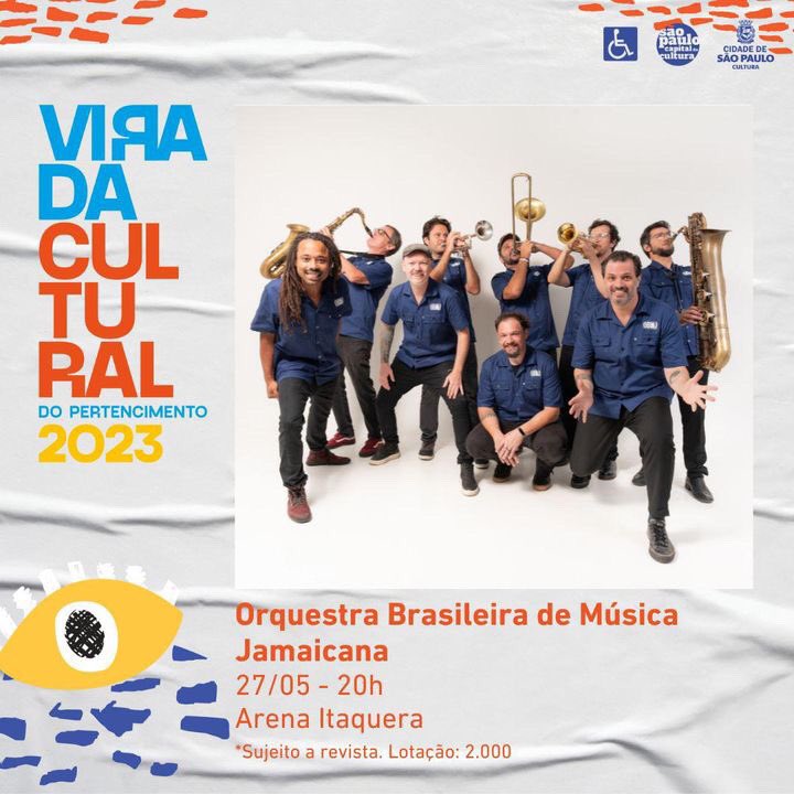 OBMJ's tweet photo. ✨ Pega essa meu povo! OBMJ na Virada Cultural, Arena Itaquera, sábado 27/05 as 20h. Bailão pra ZL dançar muito Ska, que alegria!✨
Endereço: Palco Ribeirão - Praça Brasil, Av Nagib Farah Maluf, S/N.
@smculturasp @viradacultural
Produção: @diadegroove
#obmj #viradacultural https://t.co/JQxvXfuYbu