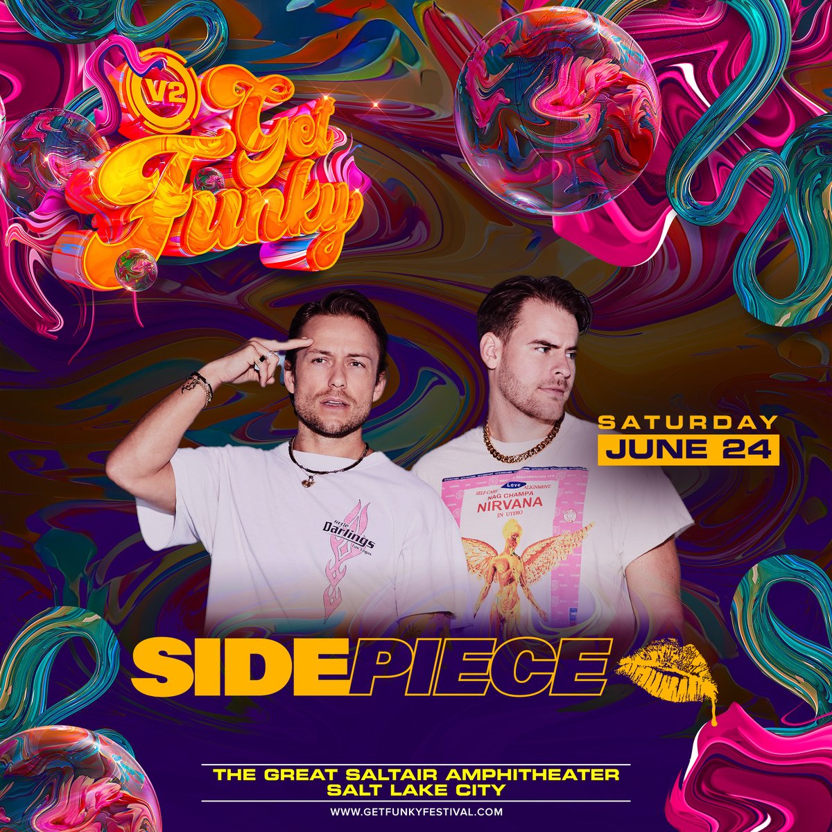 Get ready for @youasidepiece to bring their sliding genres to Get Funky Festival! The brainchild of @partyfavor and @DJNittiGritti SIDEPIECE is one of the most sought-after house acts in the industry!🕺🏻🪩🕺🏻