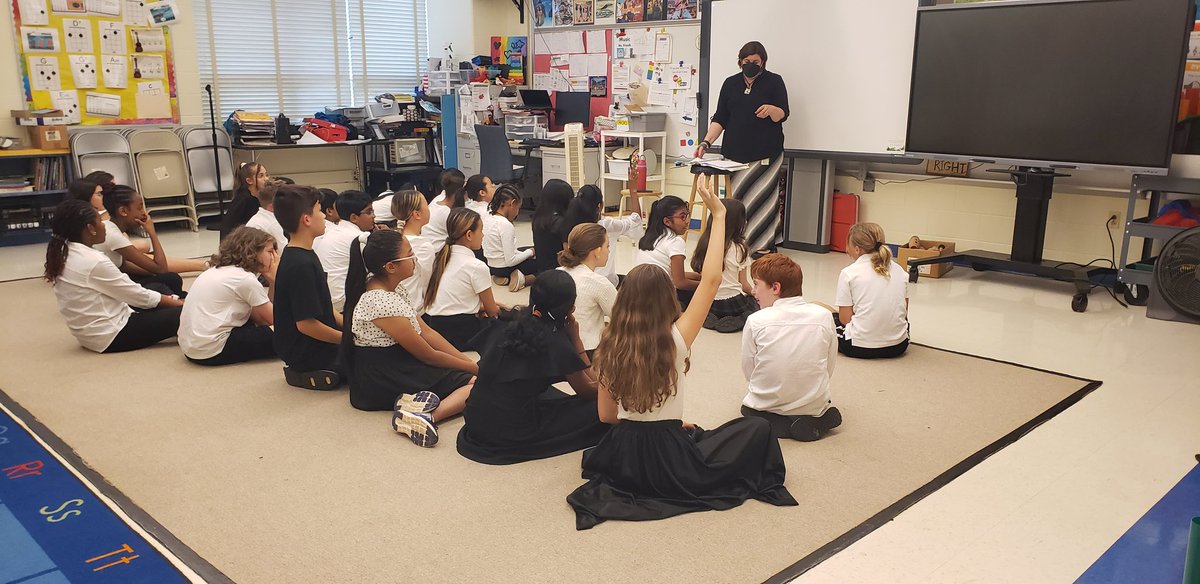 Mrs. Kasab practicing with the 5th grade chorus before tonight's performance!