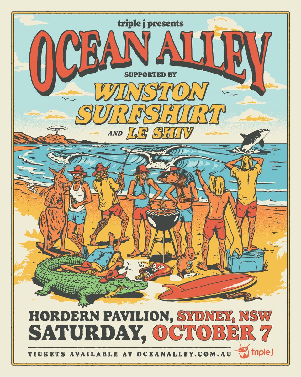 JUST IN 🦘 @oceanalleyau are returning to the Hordern this October. Supported by Winston Surfshirt & Le Shiv! 👉 Presale begins Thu 25 May, 12pm 👉 Tickets on sale Fri 26 May, 11am MORE INFO: bit.ly/435swES