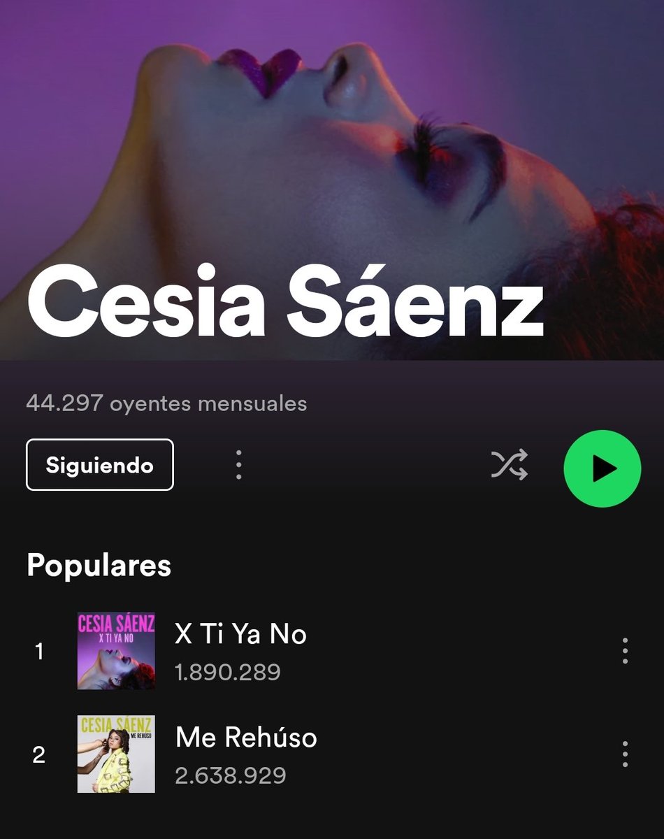Cesia_updates's tweet photo. •ACTUALIZACIÓN SPOTIFY✅️
(23-Mayo-2023)

•X TI YA NO💜= aumentó ⬆️4,780 streams. 

•ME REHÚSO💚= aumentó ⬆️4,539 streams. 

•OYENTES MENSUALES👥️= aumentó ⬆️113

¡Sigue reproduciendo y compartiendo su música!
https://t.co/kAOW5p0DrZ https://t.co/1qxAUXHIML