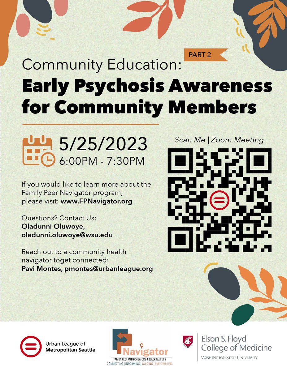 PRISM Collaborative (@wsu_prismcollab) on Twitter photo Interested in learning more about early psychosis in the Black community? Webinar will be held tomorrow evening at 6pm PST with <a href="/SeaUrbanLeague/">UL Metro Seattle</a> <a href="/DrBeshaun/">🏳️🌈Beshaun Davis, PhD🐝</a> <a href="/DrOluwoye/">Oladunni Oluwoye, PhD</a> Interested in learning more about early psychosis in the Black community? Webinar will be held tomorrow evening at 6pm PST with <a href="/SeaUrbanLeague/">UL Metro Seattle</a> <a href="/DrBeshaun/">🏳️🌈Beshaun Davis, PhD🐝</a> <a href="/DrOluwoye/">Oladunni Oluwoye, PhD</a>