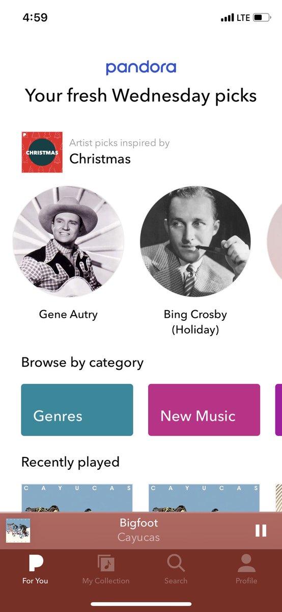 @pandoramusic knows just how I like it.

@BingCrosby #geneautry @bing #thebetterBing #Christmas #Christmasmusic @cayucasband