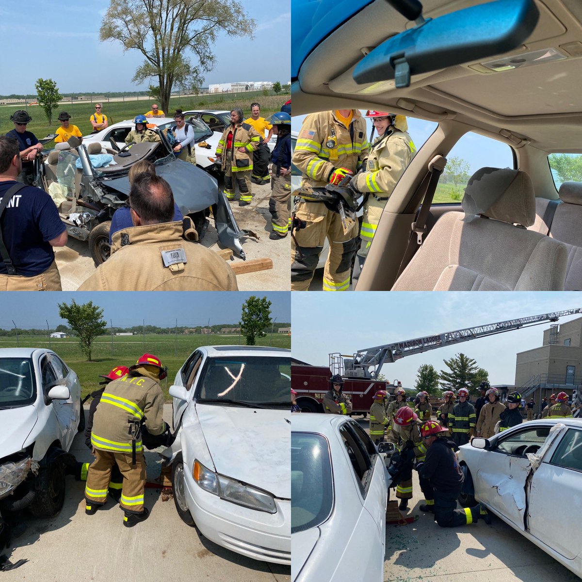 PFFW's tweet photo. Thank you again to all our members who made our Fire Ops 101 event possible.
We hope all attendees had a great experience learning more about our profession and thank you all for coming! 
Today there were stations for EMS, Fire Attack, Search &amp; Rescue, and Extrication. #Wisconsin https://t.co/4yGR3TkVBg