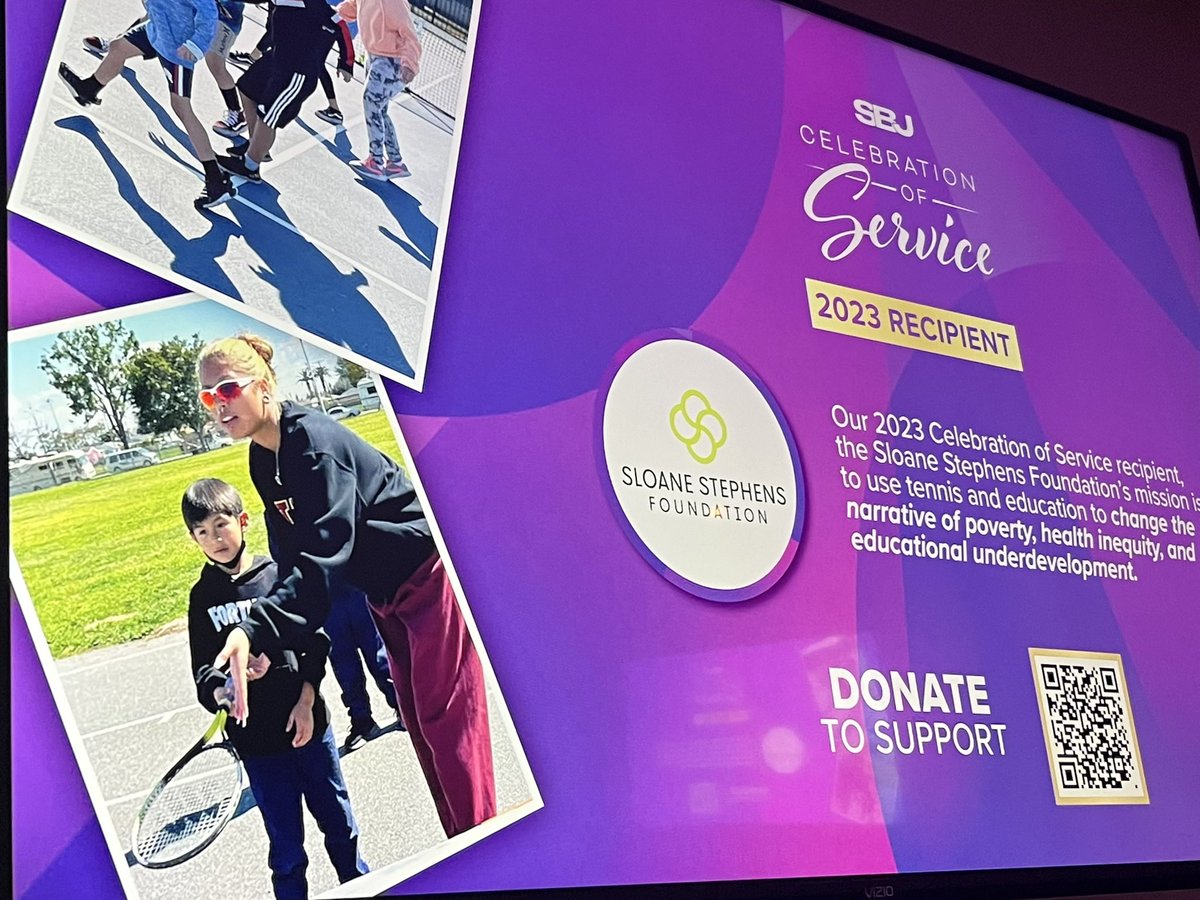 Congrats to #SBJAwards ‘Celebration of Service’ 2023 award winner @SS_FDN for their use of the power of sports to impact communities. 👏🎾👏🎾👏 Learn more and donate ⬇️