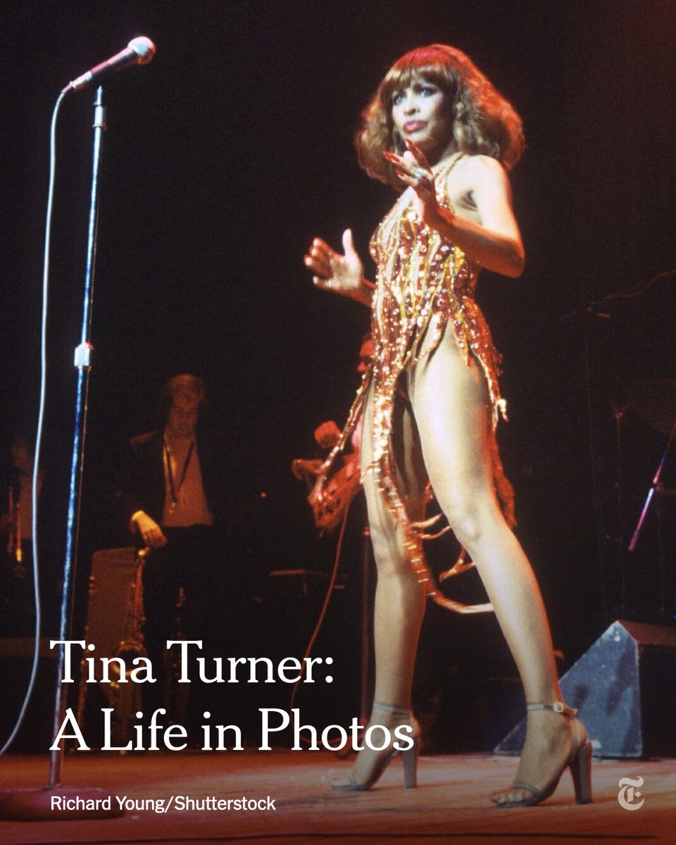 Tina Turner leveraged fringe, sequins and sparkles to electrifying effect onstage. Here's a look at her life in photos. nyti.ms/43q8Fjn