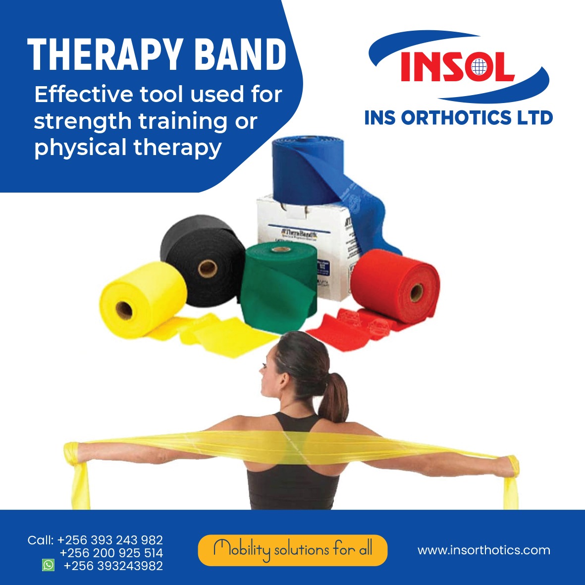 Therapy bands provide resistance during exercises to improve strength, range of motion and overall muscular function. They are suitable for home workouts, clinical settings,recovery from an injury, enhancing athletic performance and  to tone and strengthen your muscles.