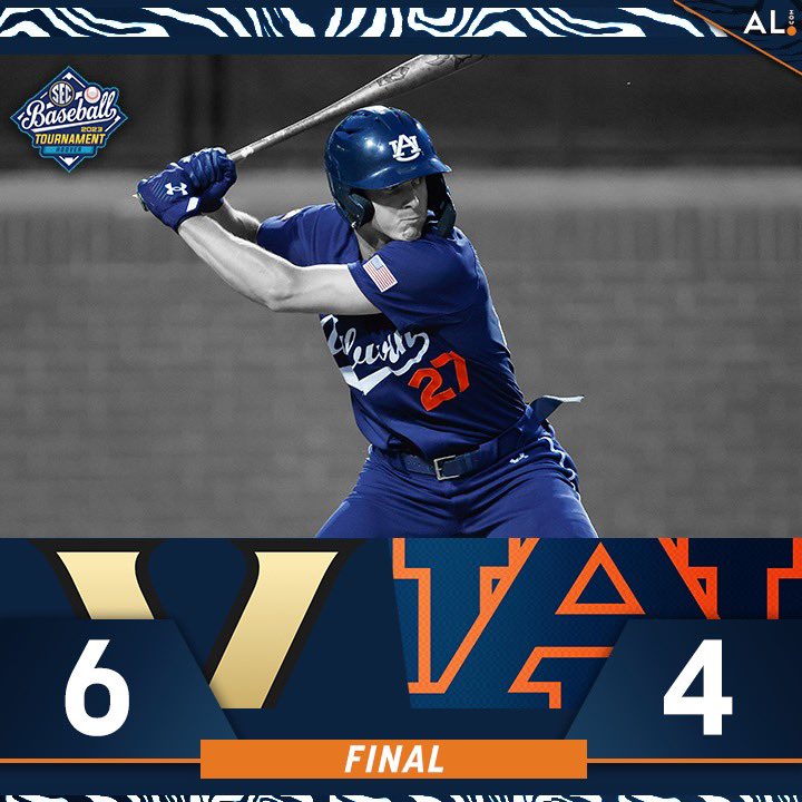 aldotcomTigers's tweet image. Final from Hoover. Auburn will return to the field against rival Alabama in an elimination game at 1 p.m. Thursday. #WarEagle #AuburnBaseball #SECTournament #WDE