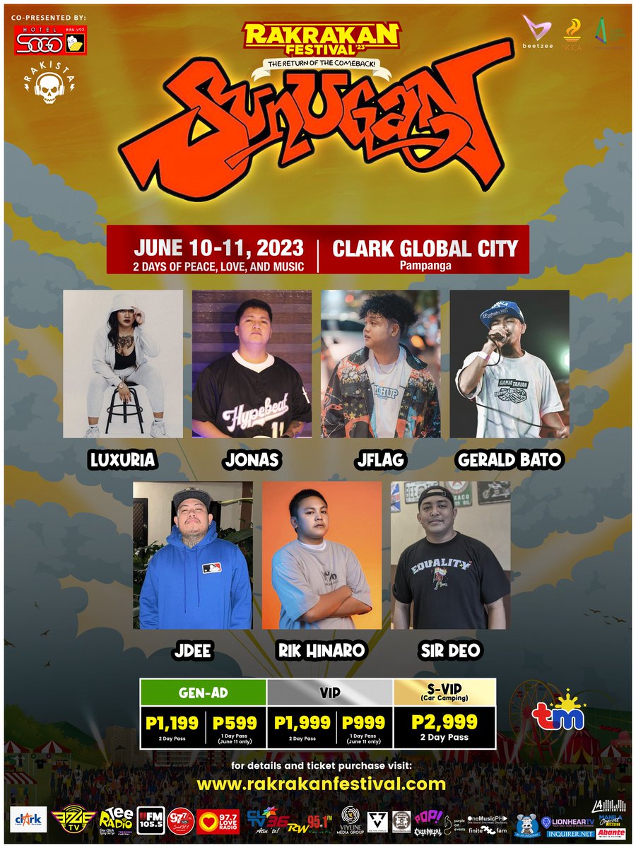 Isang malupit na eksena ng paglalaban-laban ng mga salita at hatawan ng talino sa entablado ang dapat mong abangan sa Rakrakan Festival 2023! 🤘 Sama-sama tayong sumalang sa pinakamalupit na SUNUGAN RAP BATTLE ng taon at patunayan na tayo ang mga kinababaliwan! 💥