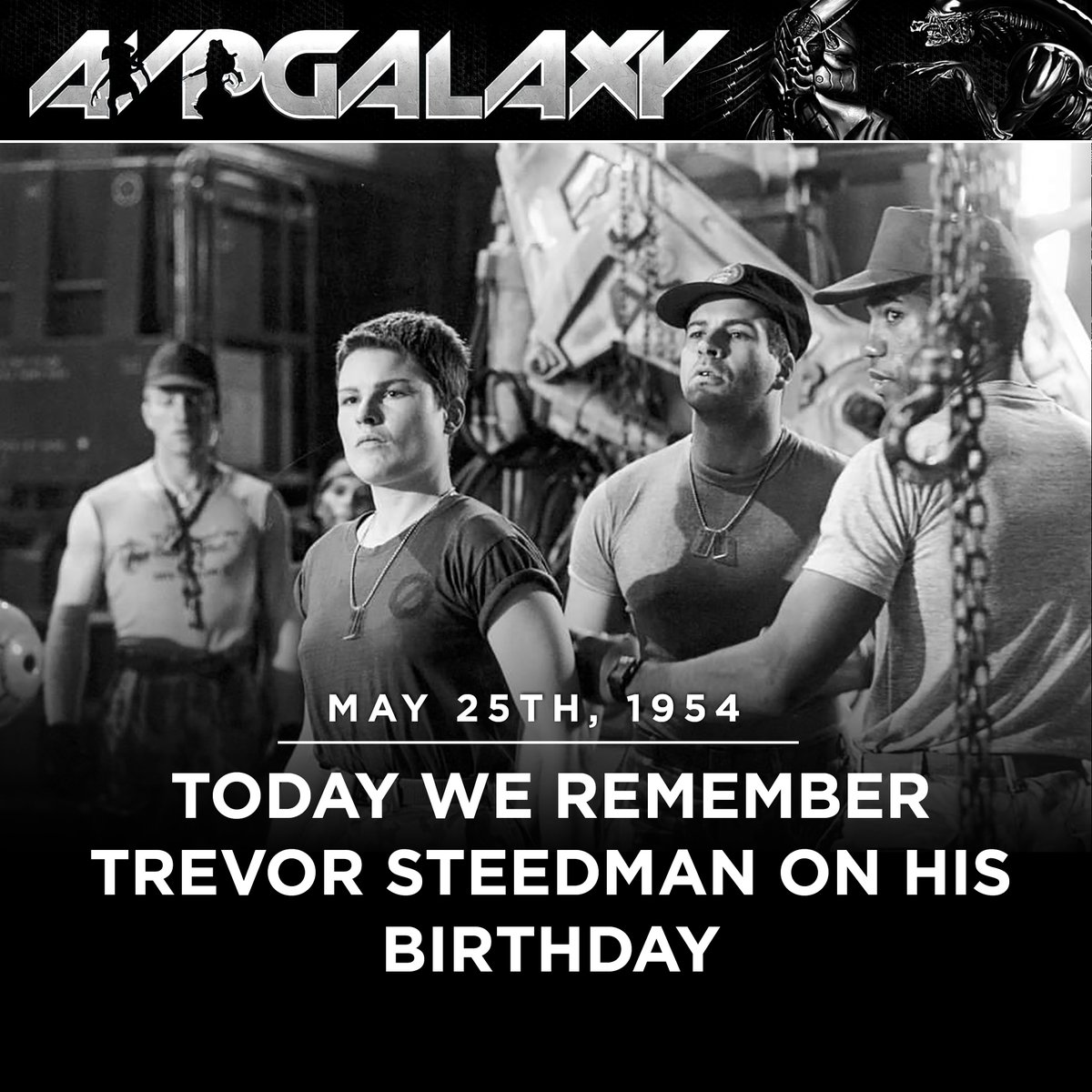 Today  we remember Aliens' Trevor Steedman (aka Private Wierzbowski) on what  would have been his 69th birthday. We lost Trevor in 2016 following a  stroke. #TrevorSteedman #HappyBirthday #InMemory #RIP #Aliens  #ColonialMarines #CynthiaScott #RiccoRoss #MarkRolston