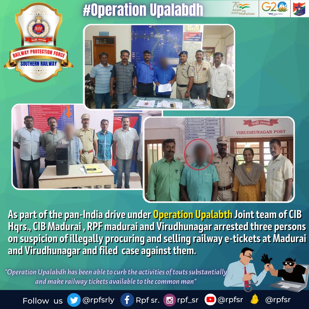 #OperationUpalabdh #RPF #RPFSR #Goodwork @RailMinIndia @RPF_INDIA @GMSRailway @csc_srly