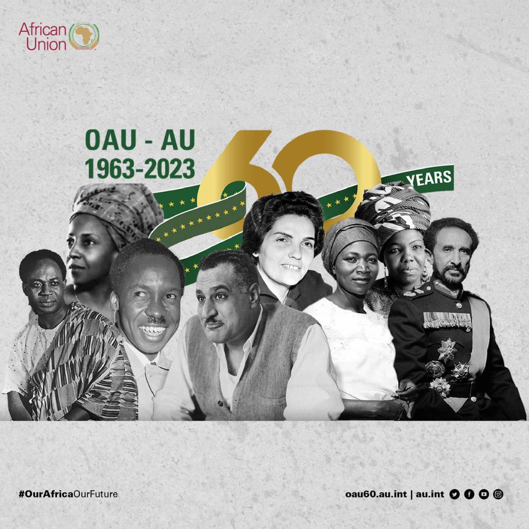#2023 marks 60 years since the formation of the Organization of the African Unity (OAU) on 25 May 1963. The OAU later relaunched into the African Union in 2002. Join the Celebration 👉🏿 #60th anniversary. 
oau60.au.int/en #OurAfricaOurFuture #AMDC #AMV