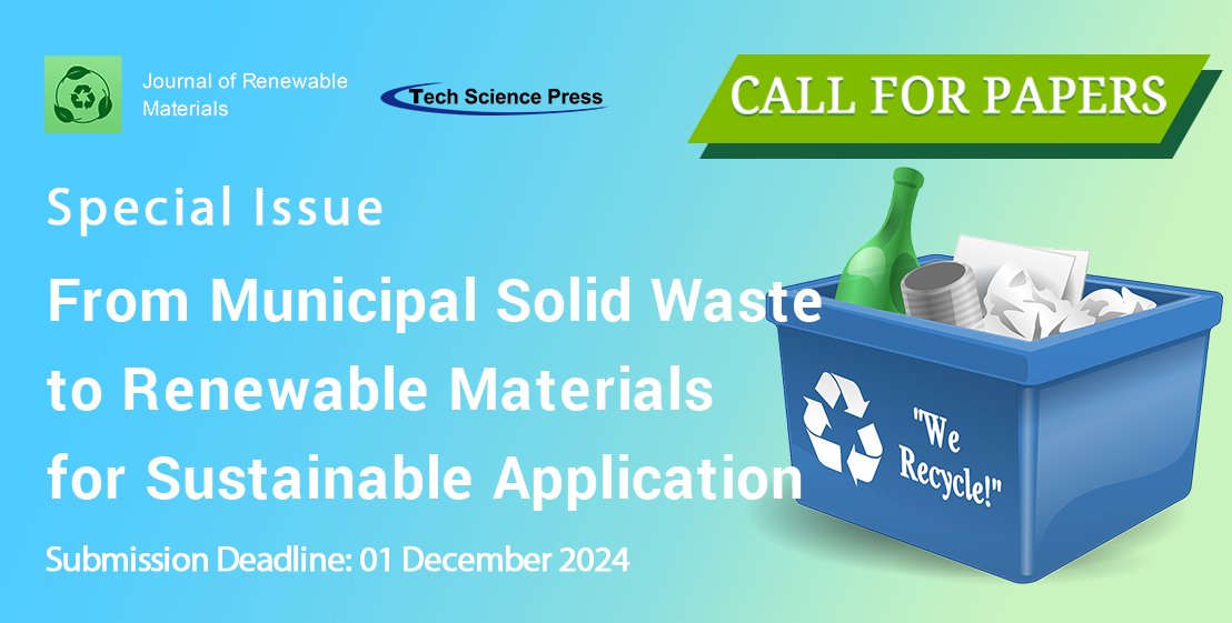 Crystal58033398's tweet photo. Call for paper: From Municipal Solid Waste to Renewable Materials for Sustainable Application

Guest Editor: Hwei Voon Lee, Nanotechnology and Catalysis Research Centre (NANOCAT), Universiti Malaya, Malaysia

👉Submit to this special issue: https://t.co/qCVn2ikez7 https://t.co/ru1a0Ximog