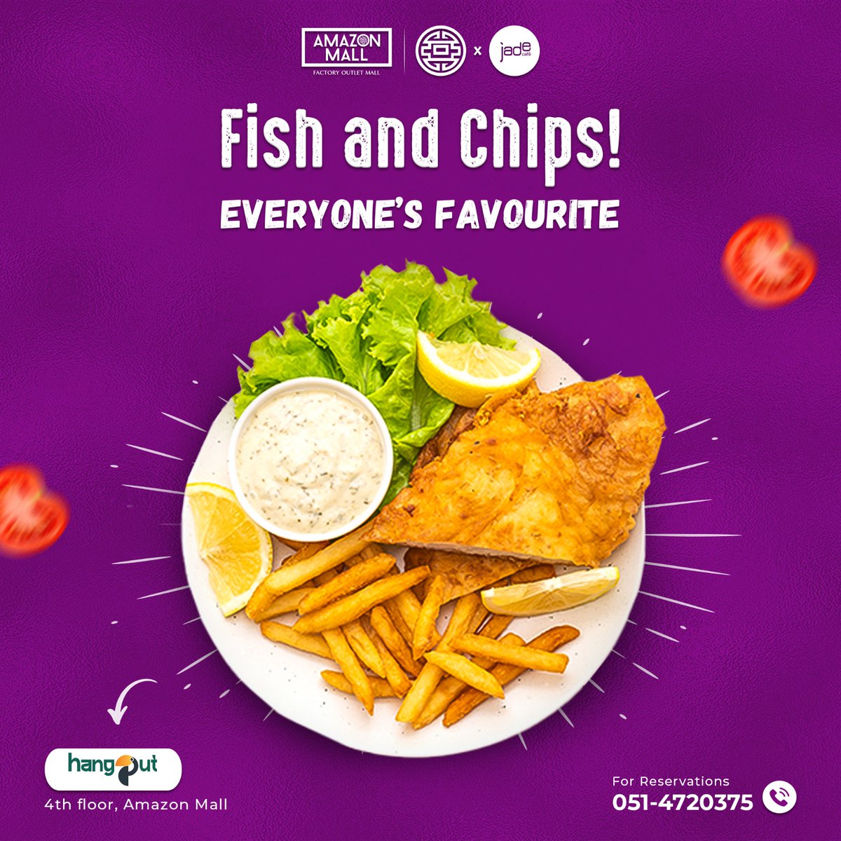 Fish and Chips! Everyone's Favorite.

Location📍4th Floor - Amazon Outlet Mall, GT Road, Near DHA 2
☎️For reservations and orders call us at 051(4720375)

#amazon #amazonmall #amazonmallgtroad #jade #chinatown #jadesunsetcafe #trending #finedine #fishandchips #fish #chinesefood