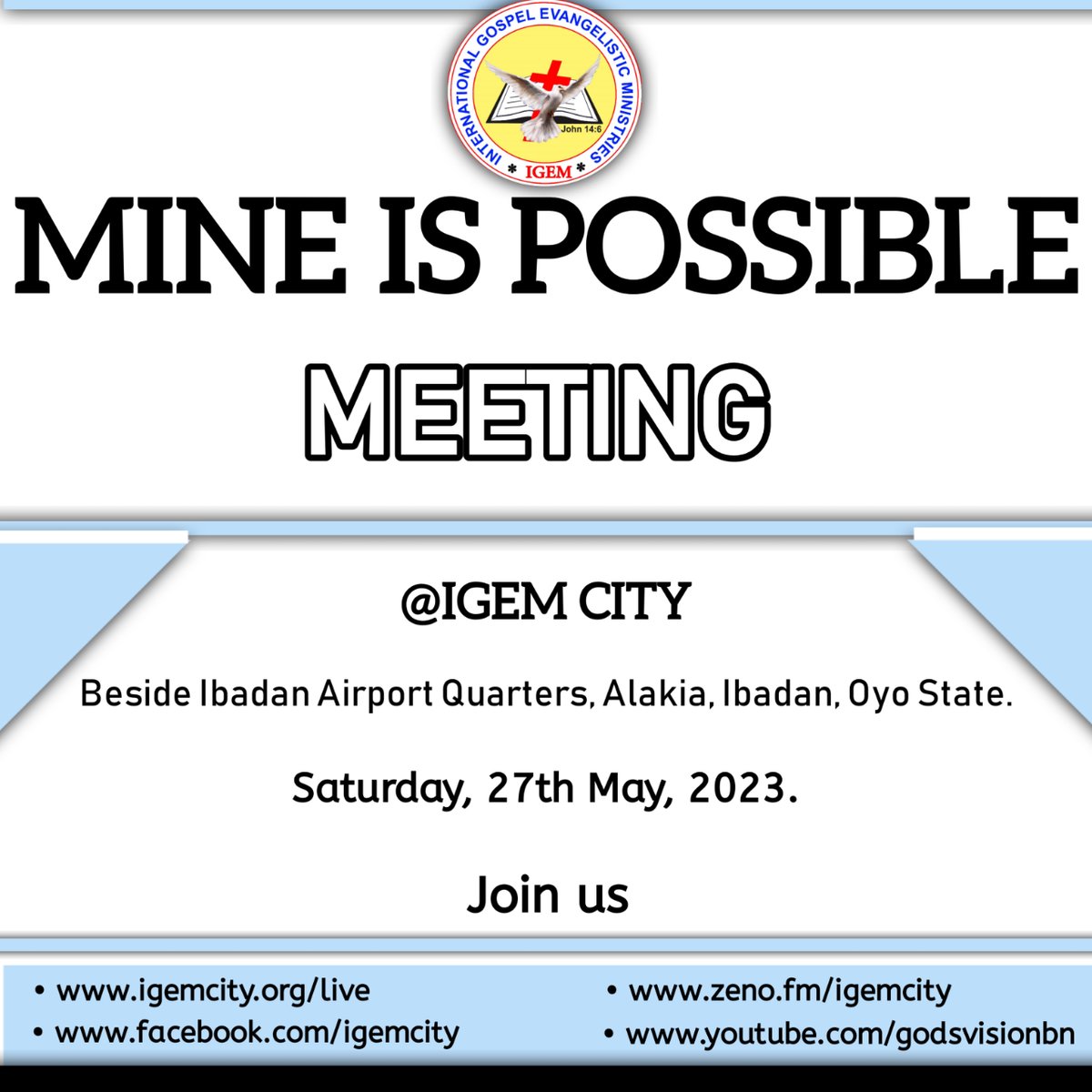 igemcity's tweet photo. God is expecting https://t.co/Ch1HjSGv7G there! #igem #gospel #blessings #salvation #meetwithjesus #mineispossiblemeeting https://t.co/1bUWhLx9eg