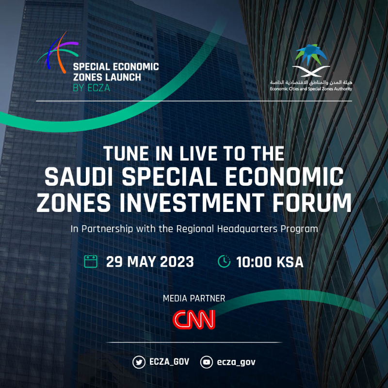 eczagov's tweet photo. Tune in on Monday 29 May to learn more about #ECZA’s 4 new #SpecialEconomicZones in #SaudiArabia. 

The live stream kicks off at 10:00 KSA. Watch this space.

Register your interest: https://t.co/C9Mksxn6sr