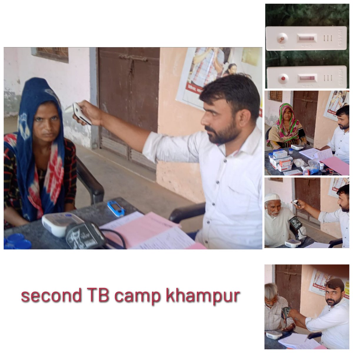 TB camp at HWC Khampur. Screening ate done on symptomatic person. And sputam sample are collected. Diagnostic test done like HIV test, Weight, Blood pressure,  Sugar test.
@BagpatDm @CmoBaghpat @DrVibhashRajput