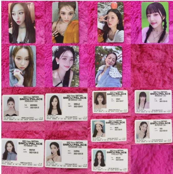 ONHAND AESPA RED VELVET OFFICIAL PHOTOCARD MEMBERSHIP CARD VER. 2022 WINTER SMTOWN SMCU PALACE SMART 

₱350 - ₱950
shope.ee/6zlb3sq1K6

wts lfb ph rv karina ningning winter giselle irene wendy joy seulgi yeri selca selfie pc ver album id