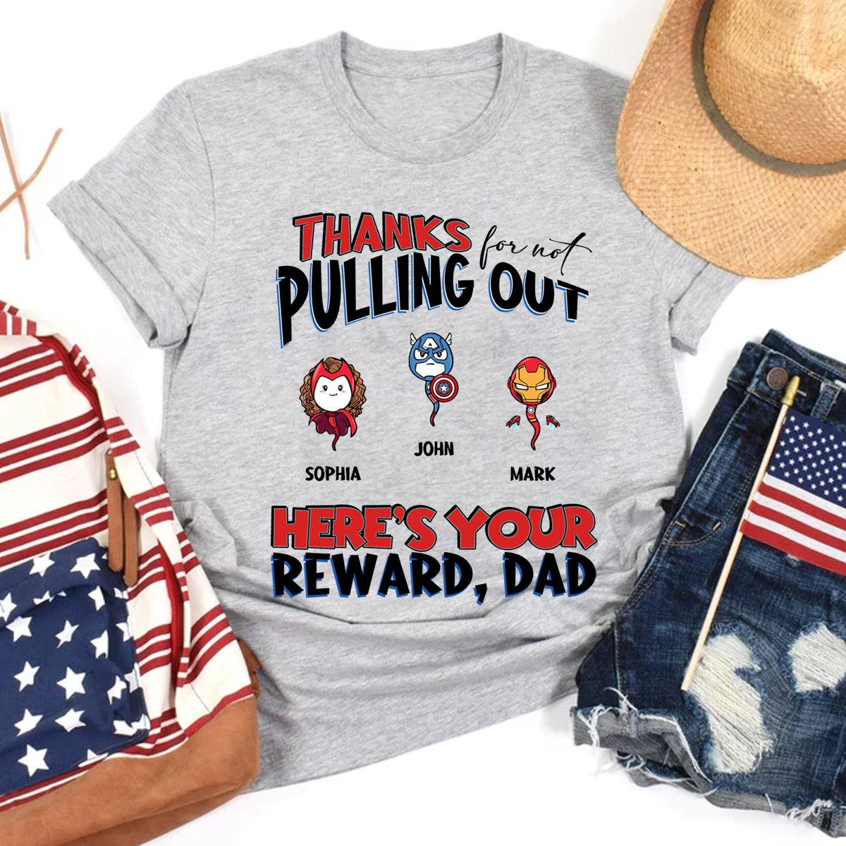 Excited to share the latest addition to my #etsy shop: Thanks For Not Pulling Us Out Marvel Dad Shirt, Funny Gift For Dad, Custom Dad Shirt, Personalized Dad Shirt, Father's Day Shirt, Funny Dad etsy.me/3WBTku2 #fathersdaygift #fathersdayshirt #dadbirthdaygift